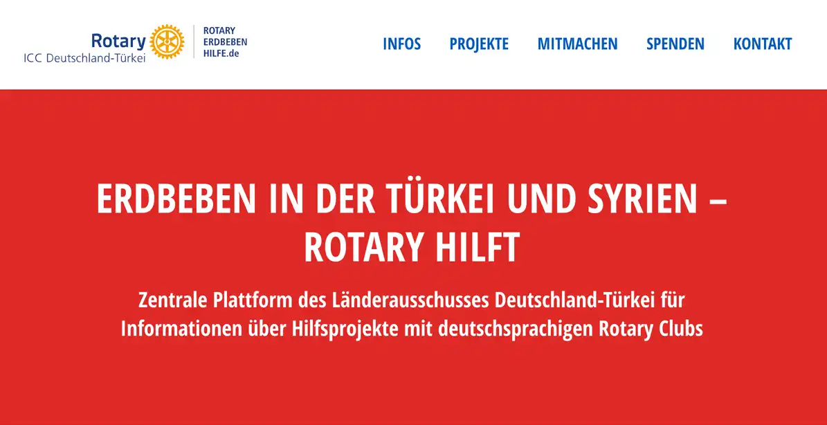 Website Rotary Erdbebenhilfe