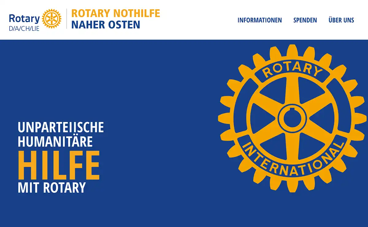 Rotary Nothilfe Naher Osten Website