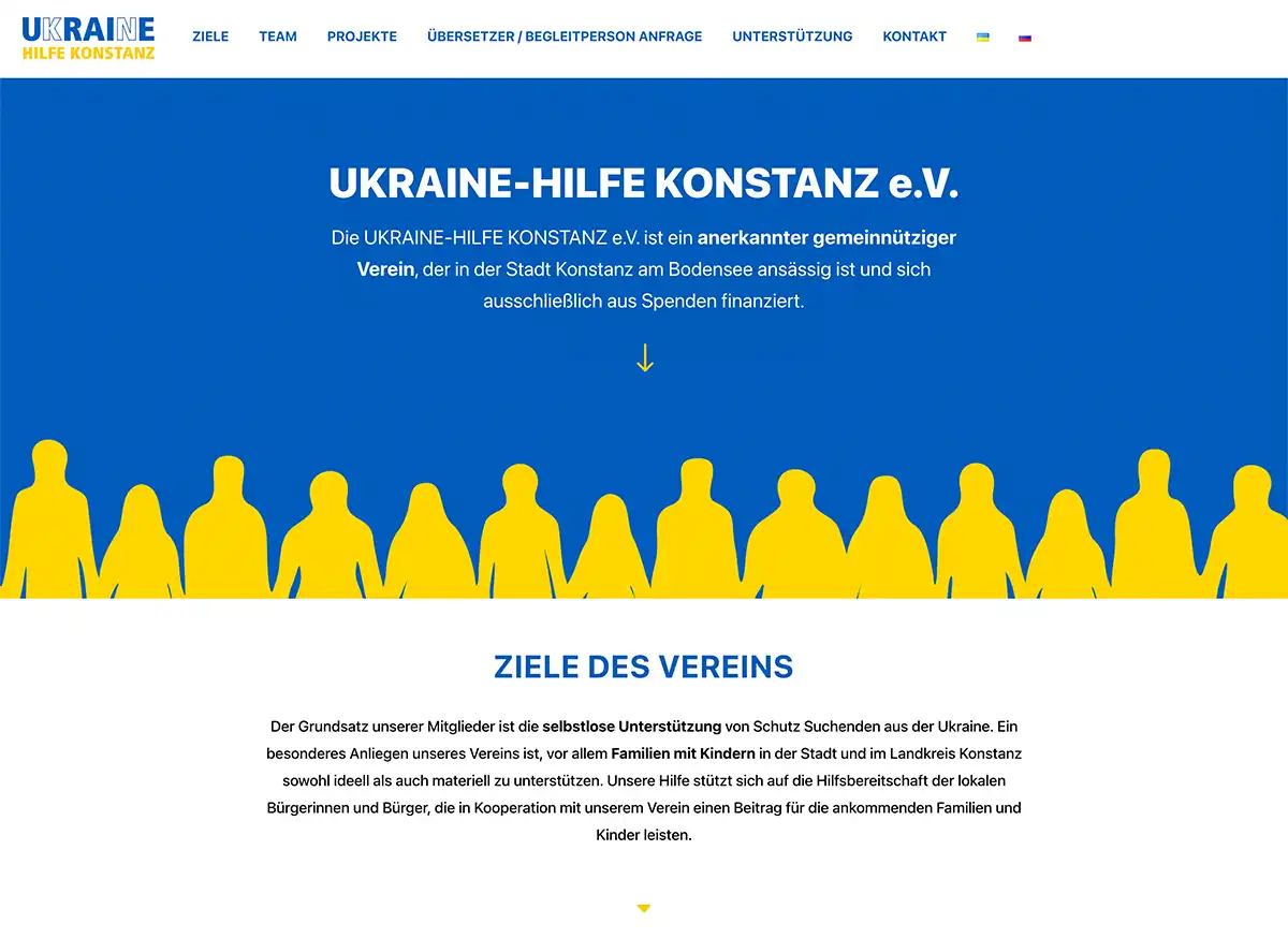 Ukraine-Hilfe. Konstanz e.V. Website